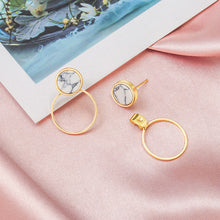 Load image into Gallery viewer, X&amp;P New Fashion Round Dangle Drop Korean Earrings For Women Geometric Round Heart Gold Earring Wedding 2020 kolczyki Jewelry