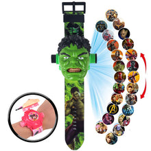 Load image into Gallery viewer, The 3 D  Projection  Children  Watch  Cartoon  Ultraman Spiderman Ironman Princess  Digital Watches  Kids Watches Toy