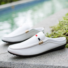 Load image into Gallery viewer, Summer New Half Drag Peas Leather Men Shoes Men's Sneakers Breathable Loafers Men's Moccasins Chaussure Homme Tenis Masculino