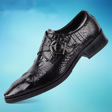 Load image into Gallery viewer, Fashion Men's Crocodile Grain Leather Dress Shoes Man Casual Pointed Toe Oxfords Mens Lace-Up Business Office Oxford Shoes