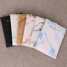 Load image into Gallery viewer, Fashion Women Men Passport Cover Pu Leather Marble Style  Travel ID Credit Card Passport Holder Packet Wallet Purse Bags Pouch
