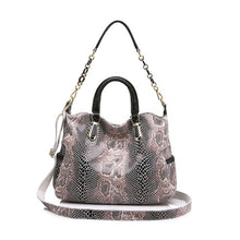 Load image into Gallery viewer, Casual Tote Bags Women Large Shoulder Bags Genuine Leather Luxury Handbags With Snake Printing Women Bags Designer
