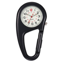 Load image into Gallery viewer, Outdoor Round Dial Arabic Numbers Quartz Analog Clip Carabiner Hook Watch pocket watch Strong luminous FOB watch