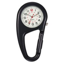 Load image into Gallery viewer, Outdoor Round Dial Arabic Numbers Quartz Analog Clip Carabiner Hook Watch pocket watch Strong luminous FOB watch