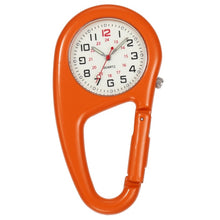 Load image into Gallery viewer, Outdoor Round Dial Arabic Numbers Quartz Analog Clip Carabiner Hook Watch pocket watch Strong luminous FOB watch