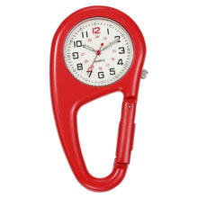 Load image into Gallery viewer, Outdoor Round Dial Arabic Numbers Quartz Analog Clip Carabiner Hook Watch pocket watch Strong luminous FOB watch