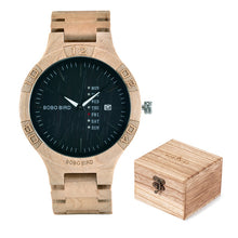 Load image into Gallery viewer, reloj hombre BOBO BIRD Antique Watch Men Top Luxury Brand Date Week Handmade Watches for Man relogio masculino Dropshipping OEM