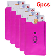 Load image into Gallery viewer, Anti Rfid Wallet Blocking Reader Lock Bank Card Holder Id Bank Card Case Protection Metal Credit NFC Holder Aluminium 6*9.3cm