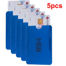 Load image into Gallery viewer, Anti Rfid Wallet Blocking Reader Lock Bank Card Holder Id Bank Card Case Protection Metal Credit NFC Holder Aluminium 6*9.3cm