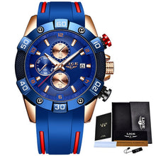 Load image into Gallery viewer, LIGE 2020 New Fashion Men Watches with Silicone Strap Top Brand Luxury Sport Chronograph Male Quartz Watch Men Relogio Masculino
