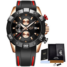 Load image into Gallery viewer, LIGE 2020 New Fashion Men Watches with Silicone Strap Top Brand Luxury Sport Chronograph Male Quartz Watch Men Relogio Masculino