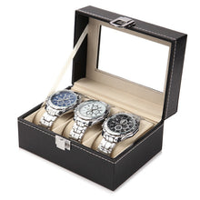 Load image into Gallery viewer, Large 6/10/12 Grids PU Leather Watch Box Storage Professional Holder Organizer for Watches Jewelry Boxes Case Display Black