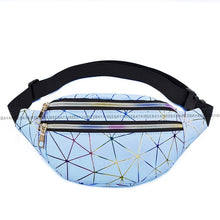 Load image into Gallery viewer, AIREEBAY Olografica Marsupi Donne Rosa Argento Pacchetto di Fanny Sacchetto Della Cinghia Del Sacchetto Femminile Nero Geometrica Marsupi Laser Cassa Del Telefono Del Sacchetto