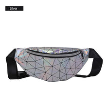 Load image into Gallery viewer, AIREEBAY Olografica Marsupi Donne Rosa Argento Pacchetto di Fanny Sacchetto Della Cinghia Del Sacchetto Femminile Nero Geometrica Marsupi Laser Cassa Del Telefono Del Sacchetto