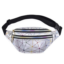 Load image into Gallery viewer, AIREEBAY Olografica Marsupi Donne Rosa Argento Pacchetto di Fanny Sacchetto Della Cinghia Del Sacchetto Femminile Nero Geometrica Marsupi Laser Cassa Del Telefono Del Sacchetto