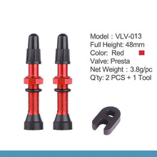 Load image into Gallery viewer, Bicycle 1Pair 48mm 60mm Presta Valve for Road MTB Bicycle Tubeless Tires Brass Core Alloy Stem Tubeless Sealant Compatible