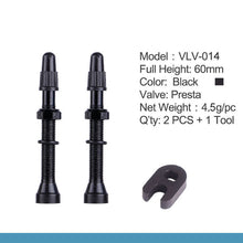 Load image into Gallery viewer, Bicycle 1Pair 48mm 60mm Presta Valve for Road MTB Bicycle Tubeless Tires Brass Core Alloy Stem Tubeless Sealant Compatible