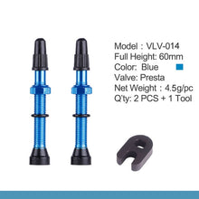 Load image into Gallery viewer, Bicycle 1Pair 48mm 60mm Presta Valve for Road MTB Bicycle Tubeless Tires Brass Core Alloy Stem Tubeless Sealant Compatible