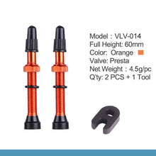 Load image into Gallery viewer, Bicycle 1Pair 48mm 60mm Presta Valve for Road MTB Bicycle Tubeless Tires Brass Core Alloy Stem Tubeless Sealant Compatible