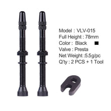 Load image into Gallery viewer, Bicycle 1Pair 48mm 60mm Presta Valve for Road MTB Bicycle Tubeless Tires Brass Core Alloy Stem Tubeless Sealant Compatible