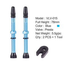 Load image into Gallery viewer, Bicycle 1Pair 48mm 60mm Presta Valve for Road MTB Bicycle Tubeless Tires Brass Core Alloy Stem Tubeless Sealant Compatible
