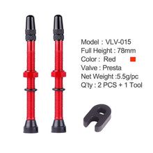 Load image into Gallery viewer, Bicycle 1Pair 48mm 60mm Presta Valve for Road MTB Bicycle Tubeless Tires Brass Core Alloy Stem Tubeless Sealant Compatible