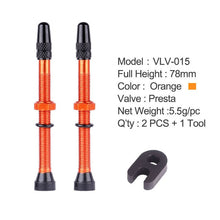 Load image into Gallery viewer, Bicycle 1Pair 48mm 60mm Presta Valve for Road MTB Bicycle Tubeless Tires Brass Core Alloy Stem Tubeless Sealant Compatible