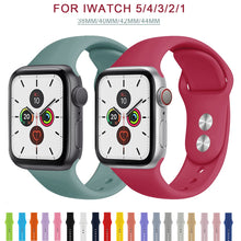 Load image into Gallery viewer, Silicone strap For Apple Watch band 38mm 42mm iwatch 5 Band 44mm 40mm Sport bracelet Rubber watchband for  iwatch 4 3 2 1