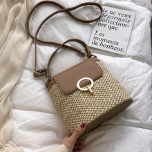 Load image into Gallery viewer, Small Straw Bucket Bags For Women 2020 Summer Crossbody Bags Lady Travel Purses and Handbags Female Shoulder Messenger Bag