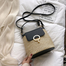 Load image into Gallery viewer, Small Straw Bucket Bags For Women 2020 Summer Crossbody Bags Lady Travel Purses and Handbags Female Shoulder Messenger Bag