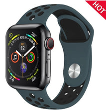 Load image into Gallery viewer, Band for Apple Watch 5 4 3 2 1 42MM 38MM soft Breathable strap Silicone Sports  bands for Nike+ Iwatch series 5 4 3 40mm 44mm