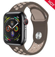 Load image into Gallery viewer, Band for Apple Watch 5 4 3 2 1 42MM 38MM soft Breathable strap Silicone Sports  bands for Nike+ Iwatch series 5 4 3 40mm 44mm