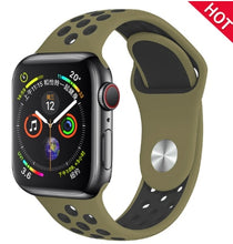 Load image into Gallery viewer, Band for Apple Watch 5 4 3 2 1 42MM 38MM soft Breathable strap Silicone Sports  bands for Nike+ Iwatch series 5 4 3 40mm 44mm