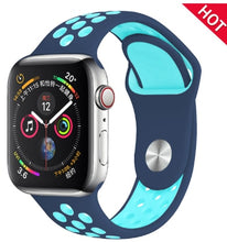 Load image into Gallery viewer, Band for Apple Watch 5 4 3 2 1 42MM 38MM soft Breathable strap Silicone Sports  bands for Nike+ Iwatch series 5 4 3 40mm 44mm