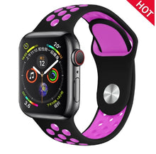Load image into Gallery viewer, Band for Apple Watch 5 4 3 2 1 42MM 38MM soft Breathable strap Silicone Sports  bands for Nike+ Iwatch series 5 4 3 40mm 44mm