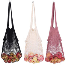 Load image into Gallery viewer, Cotton Mesh Net String Shopping Bag Reusable Foldable Fruit Storage Handbag Totes Women Shopping Mesh Net Grocery Tote Bag 2020