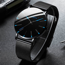 Load image into Gallery viewer, 2020 Minimalist Men's Fashion Ultra Thin Watches Simple Men Business Stainless Steel Mesh Belt Quartz Watch Relogio Masculino