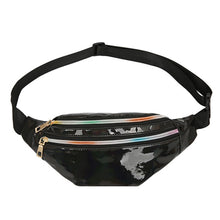 Load image into Gallery viewer, Women's Fashion Waist Packs Personalized Rock and Roll Color PU Leather Flashing Lattice Belt Bag Nerka Fanny Pack
