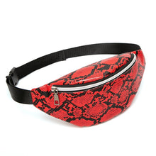 Load image into Gallery viewer, Women's Fashion Waist Packs Personalized Rock and Roll Color PU Leather Flashing Lattice Belt Bag Nerka Fanny Pack