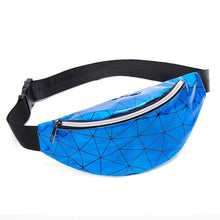 Load image into Gallery viewer, Women's Fashion Waist Packs Personalized Rock and Roll Color PU Leather Flashing Lattice Belt Bag Nerka Fanny Pack