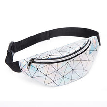 Load image into Gallery viewer, Women's Fashion Waist Packs Personalized Rock and Roll Color PU Leather Flashing Lattice Belt Bag Nerka Fanny Pack