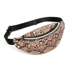 Load image into Gallery viewer, Women's Fashion Waist Packs Personalized Rock and Roll Color PU Leather Flashing Lattice Belt Bag Nerka Fanny Pack