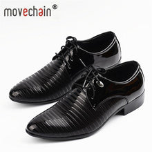 Load image into Gallery viewer, movechain Fashion Men's Lace-Up Oxfords Dress Shoes Mens PU Leather Business Office Wedding Flats Man Casual Party Driving Shoes
