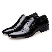 Load image into Gallery viewer, movechain Fashion Men's Lace-Up Oxfords Dress Shoes Mens PU Leather Business Office Wedding Flats Man Casual Party Driving Shoes