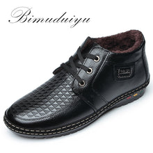Load image into Gallery viewer, BIMUDUIYU Lace-Up Casual Shoes Men's Winter Boots With Short Plush Fashion Tactical Boots Male Warm Lightweight Ankle Snow Boots